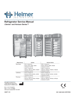 Refrigerator Service Manual i.Series and Horizon Series™