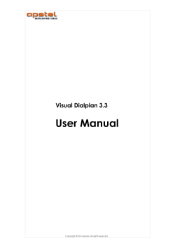 User Manual Visual Dialplan 3.3 Copyright © 2014 Apstel. All rights reserved.