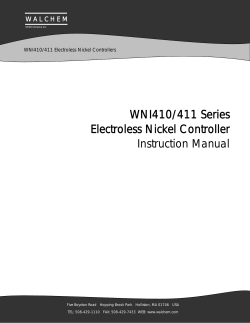 WNI410/411 Series Electroless Nickel Controller Instruction Manual