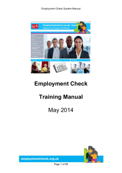 Employment Check Training Manual May 2014