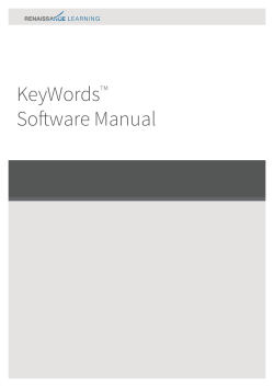 KeyWords Software Manual TM