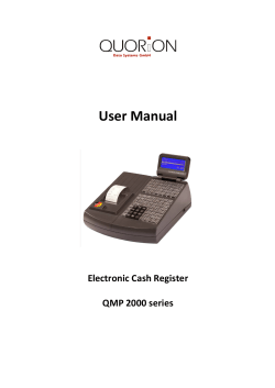 User Manual  Electronic Cash Register QMP 2000 series