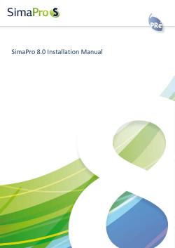 SimaPro 8.0 Installation Manual