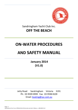 SAFETY MANUAL ON-WATER PROCEDURES