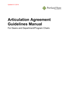 Articulation Agreement Guidelines Manual For Deans and Department/Program Chairs
