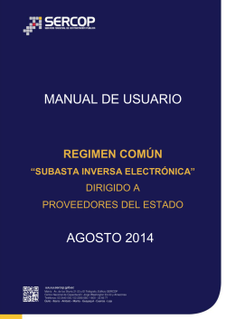 MANUAL DE USUARIO AGOSTO 2014 REGIMEN COMÚN