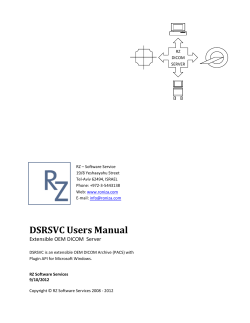 DSRSVC Users Manual Extensible OEM DICOM  Server