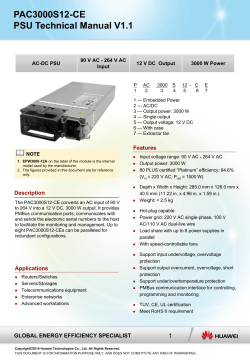 PAC3000S12-CE PSU Technical Manual V1.1 90 V AC - 264 V AC