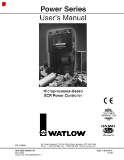 User’s Manual Power Series Microprocessor-Based SCR Power Controller