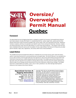 Oversize/ Overweight Permit Manual