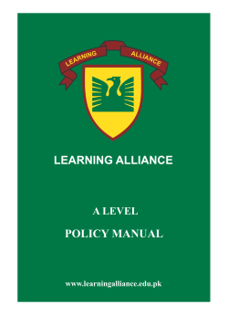 POLICY MANUAL  A LEVEL www.learningalliance.edu.pk