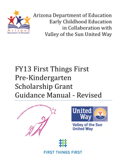 Arizona Department of Education Early Childhood Education in Collaboration with