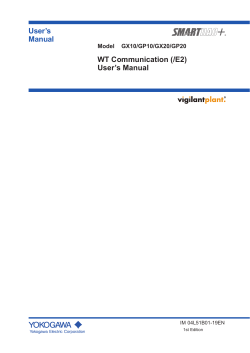 User’s Manual WT Communication (/E2) User’s Manual