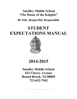 STUDENT EXPECTATIONS MANUAL 2014-2015