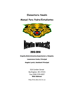 2013-2014  Elementaria Newlin Manual Para Padre/Estudiantes