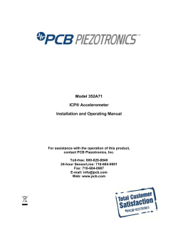 Model 352A71 ICP® Accelerometer Installation and Operating Manual