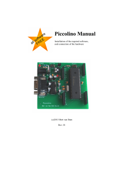 Piccolino Manual Installation of the required software, and connection of the hardware