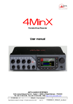4MinX   User manual  Portable M ixer/Recorder