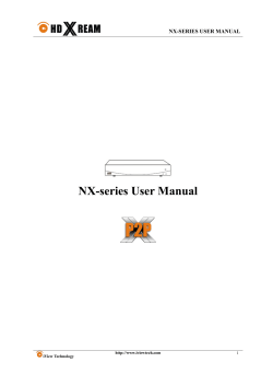 NX-series User Manual  NX-SERIES USER MANUAL 1