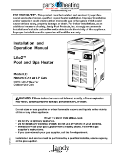 FOR YOUR SAFETY - This product must be installed and... sional service technician, qualified in pool heater installation. Improper installation