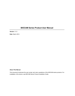 BIOCAM Series Product User Manual Version Date