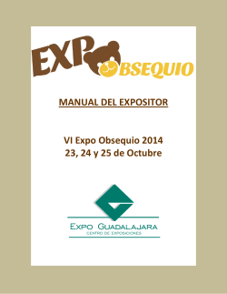 MANUAL DEL EXPOSITOR  VI Expo Obsequio 2014