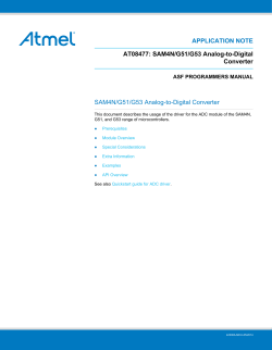 APPLICATION NOTE AT08477: SAM4N/G51/G53 Analog-to-Digital Converter SAM4N/G51/G53 Analog-to-Digital Converter