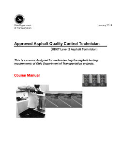 Approved Asphalt Quality Control Technician ( ODOT Level 2 Asphalt Technician)