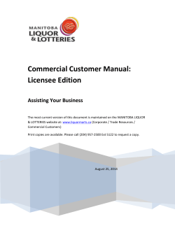 Commercial Customer Manual: Licensee Edition Assisting Your Business