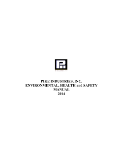 PIKE INDUSTRIES, INC. ENVIRONMENTAL, HEALTH and SAFETY MANUAL 2014