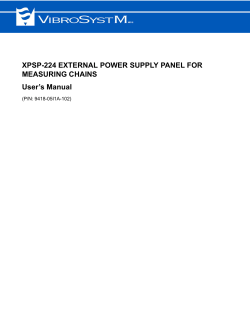 XPSP-224 EXTERNAL POWER SUPPLY PANEL FOR MEASURING CHAINS User’s Manual (P/N: 9418-05I1A-102)