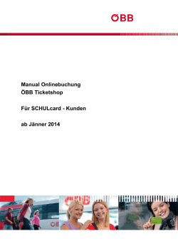 Manual Onlinebuchung ÖBB Ticketshop Für SCHULcard - Kunden