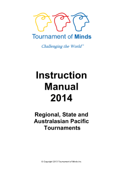 Instruction Manual 2014 Regional, State and