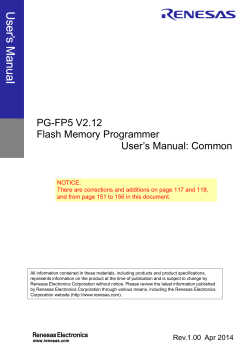 PG-FP5 V2.12 Flash Memory Programmer User’s Manual: Common