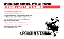 SPRINGFIELD ARMORY 1911-A1 PISTOLS OPERATION AND SAFETY MANUAL