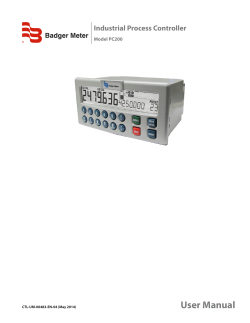 User Manual Industrial Process Controller Model PC200 CTL-UM-00483-EN-04 (May 2014)