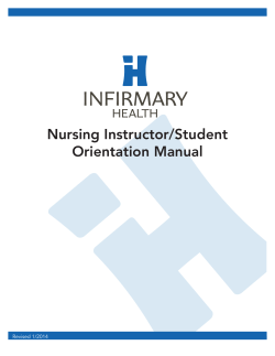 Nursing Instructor/Student Orientation Manual Revised 1/2014