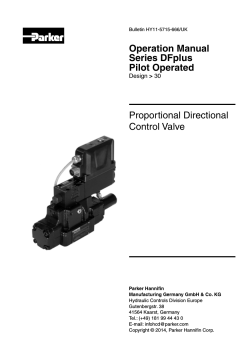 Proportional Directional Control Valve Operation Manual Series DFplus