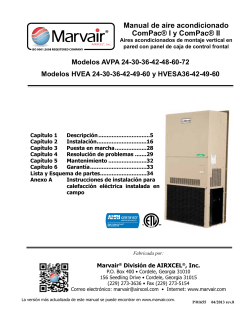 Manual de aire acondicionado ComPac® I y ComPac® II Modelos AVPA 24-30-36-42-48-60-72
