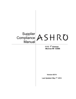 Supplier Compliance Manual