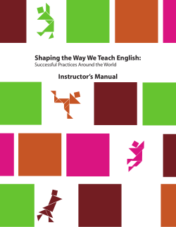 Shaping the Way We Teach English: Instructor&rsquo;s Manual