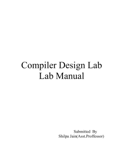 Compiler Design Lab Lab Manual  Submitted  By