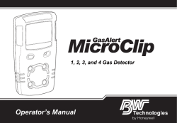 Operator’s Manual 1, 2, 3, and 4 Gas Detector