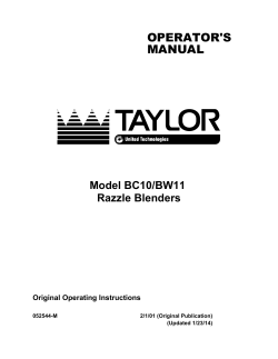 OPERATOR'S MANUAL Model BC10/BW11 Razzle Blenders