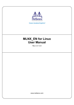 MLNX_EN for Linux User Manual Rev 2.3-1.0.0 www.mellanox.com