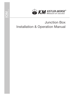 Junction Box Installation &amp; Operation Manual IOM . B