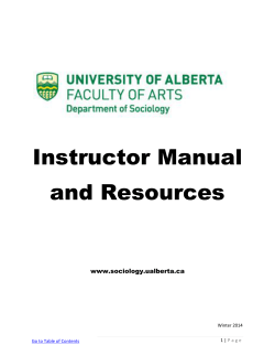 Instructor Manual and Resources www.sociology.ualberta.ca