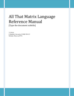All That Matrix Language Reference Manual [Type the document subtitle]