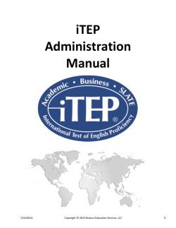 iTEP Administration Manual