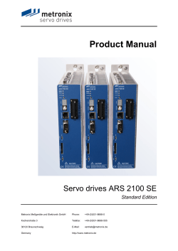 Product Manual Servo drives ARS 2100 SE Standard Edition